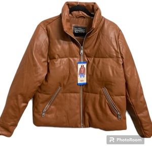 Levi’s Womens’ Faux Leather Puffer Jacket